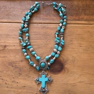 Turquoise Cross Necklace